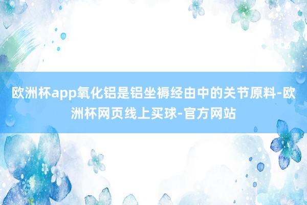 欧洲杯app氧化铝是铝坐褥经由中的关节原料-欧洲杯网页线上买球-官方网站