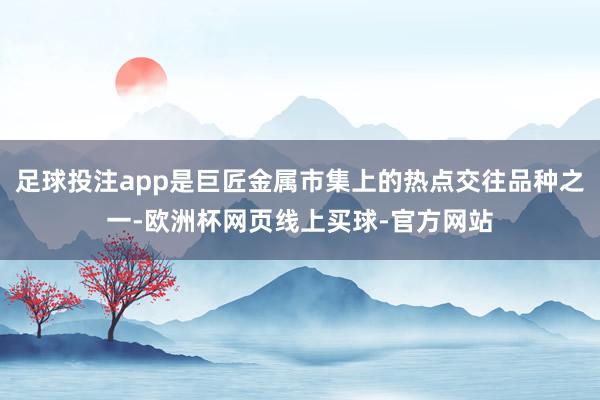 足球投注app是巨匠金属市集上的热点交往品种之一-欧洲杯网页线上买球-官方网站