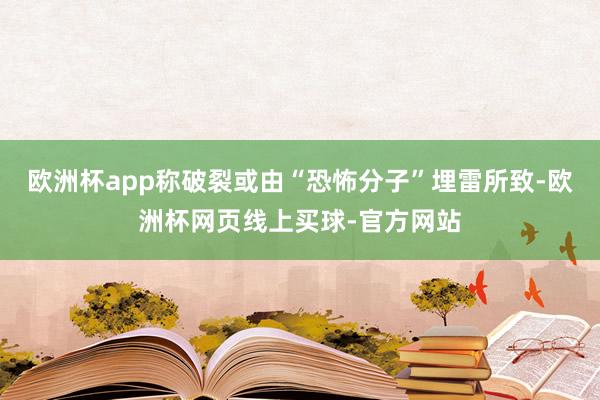 欧洲杯app称破裂或由“恐怖分子”埋雷所致-欧洲杯网页线上买球-官方网站