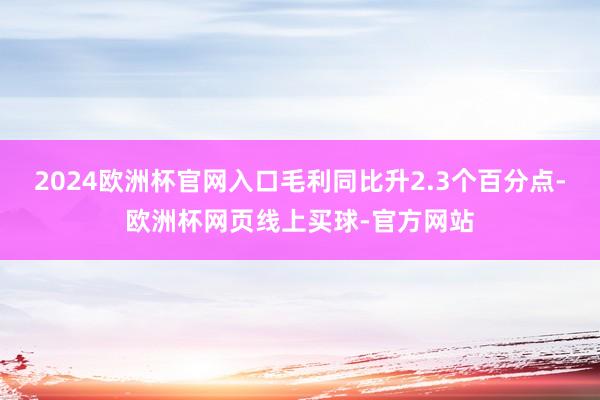 2024欧洲杯官网入口毛利同比升2.3个百分点-欧洲杯网页线上买球-官方网站