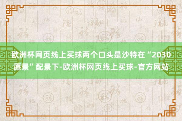 欧洲杯网页线上买球　　两个口头是沙特在“2030愿景”配景下-欧洲杯网页线上买球-官方网站