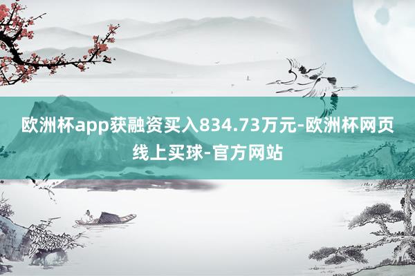 欧洲杯app获融资买入834.73万元-欧洲杯网页线上买球-官方网站