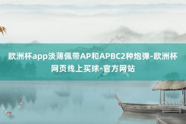 欧洲杯app淡薄佩带AP和APBC2种炮弹-欧洲杯网页线上买球-官方网站