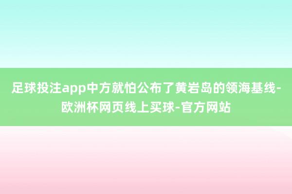 足球投注app中方就怕公布了黄岩岛的领海基线-欧洲杯网页线上买球-官方网站