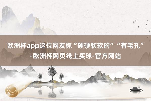 欧洲杯app这位网友称“硬硬软软的”“有毛孔”-欧洲杯网页线上买球-官方网站