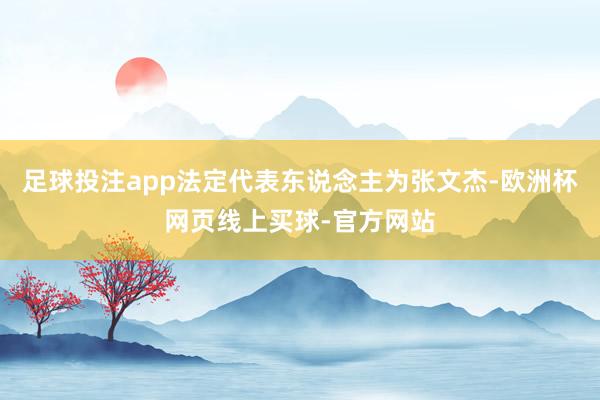 足球投注app法定代表东说念主为张文杰-欧洲杯网页线上买球-官方网站