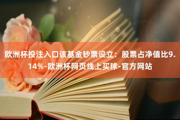 欧洲杯投注入口该基金钞票设立：股票占净值比9.14%-欧洲杯网页线上买球-官方网站