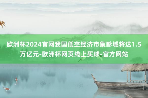 欧洲杯2024官网我国低空经济市集畛域将达1.5万亿元-欧洲杯网页线上买球-官方网站