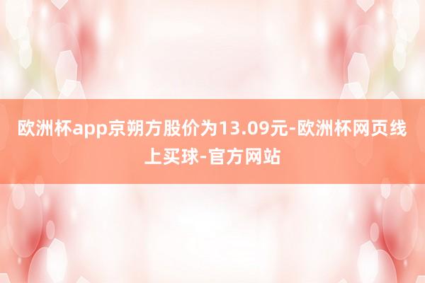 欧洲杯app京朔方股价为13.09元-欧洲杯网页线上买球-官方网站