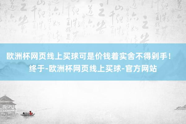 欧洲杯网页线上买球可是价钱着实舍不得剁手！  终于-欧洲杯网页线上买球-官方网站