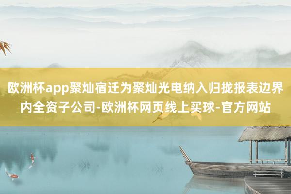 欧洲杯app聚灿宿迁为聚灿光电纳入归拢报表边界内全资子公司-欧洲杯网页线上买球-官方网站